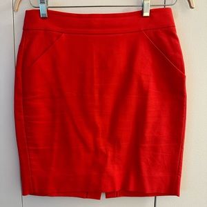 J Crew hot pink/red pencil skirt size 6P